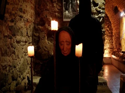 Prisoner in a medieval castle Stockbeeldmateriaal 79166137