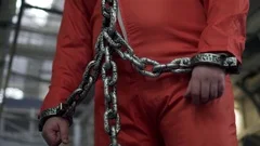 prisoners walking in chains
