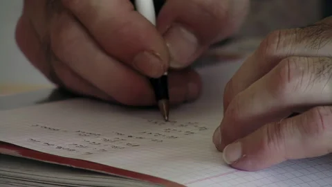 Prisoner Solving Math Problems In Notebook At Correctional Facility - 4K Stock-Footage 342742658