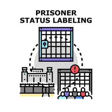 Prisoner status labeling system identifying incarcerated persons イラスト素材