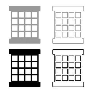 Prisoner window grid grate prison jail concept set icon grey black color ve.. Ilustración de archivo