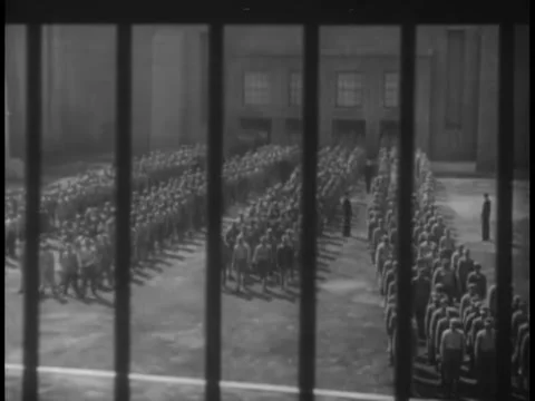Prisoners congregated in prison yard Vídeos de archivo 260248772