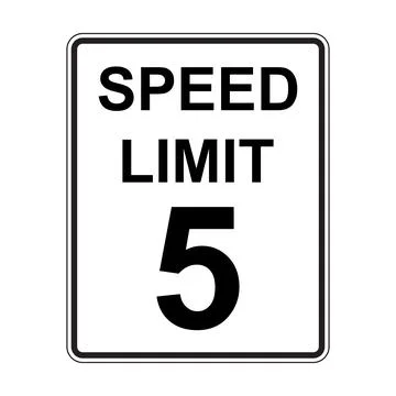 Prispeed limit 5 MPH road traffic sign icon vector for graphic design, logo, 스톡 일러스트