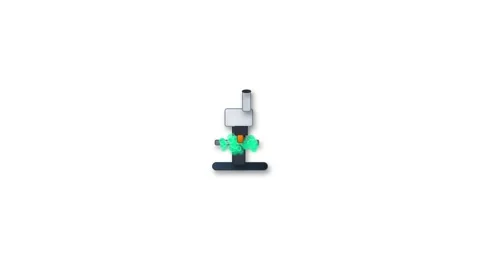 A pristine 4K motion graphics animation of a laboratory microscope smoothly.. Video stock 345640666