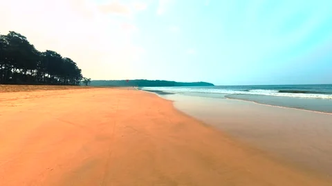 Pristine Agonda Beach Coastal Landscape in South Goa India 4K Stock Footage 337464439