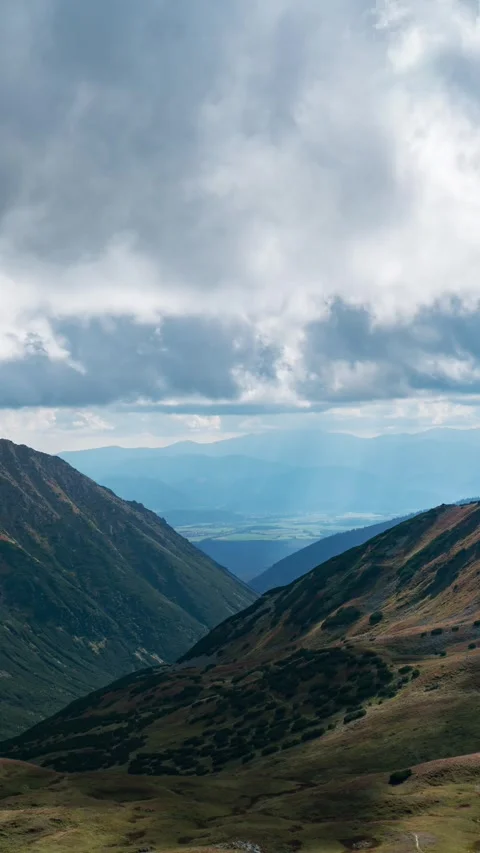 Pristine Blue Sky Over Tatra Mountains - A Timelapse View Stock Footage 309656705