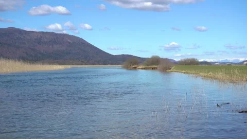 Pristine intermittent Cerknica lake in spring Stock Footage 237183234