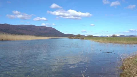 Pristine intermittent Cerknica lake in spring Stock Footage 237183250