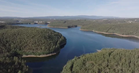 Pristine Lakes and Verdant Mountains: Aerial Beauty of Coimbra, Portugal	 Stock Footage 302695250