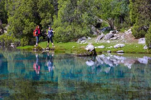 Pristine mountain lake Stock Photos