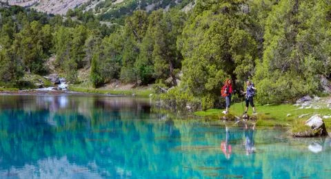 Pristine mountain lake Foto stock
