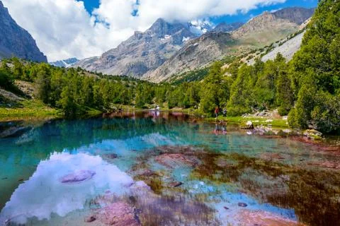 Pristine mountain lake Stock Photos