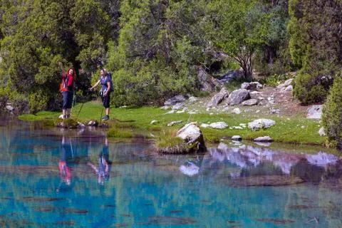 Pristine mountain lake Stock Photos