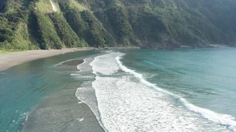 Pristine river and beach with waves Stock Footage 259442318