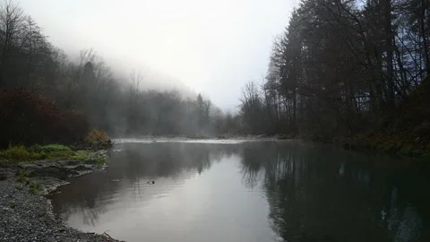 Pristine river flowing in Alpine valley in Slovenia Stock Footage 173000034