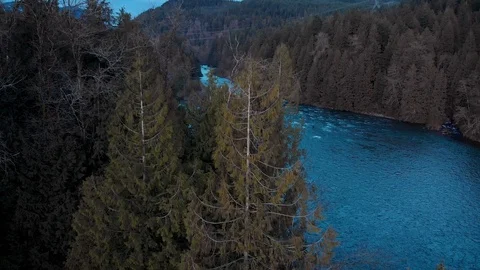A pristine rushing river near Stave Lake, BC at dusk. Stock Footage 104452604