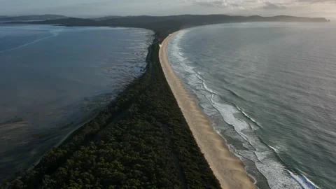 Pristine Tasmania coastline from drone perspective Video stock 176710202