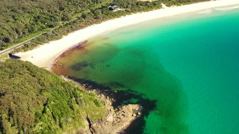 Pristine tropical Elizabeth beach and bay in Australia – aerial flying 4k. Stock Footage 200429250