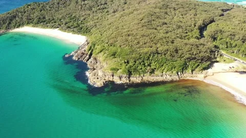 Pristine tropical Elizabeth beach and bay in Australia – aerial flying 4k. Stock Footage 201585607
