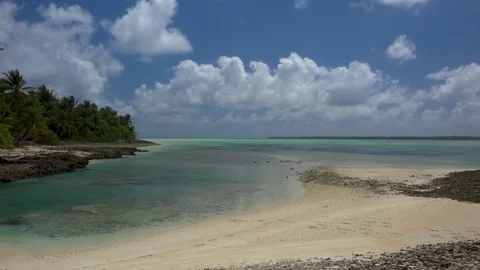 Pristine tropical lagoon in a remote atoll of Tuvalu. Time lapse. Stock Footage 104920667