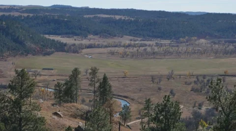 Pristine Valley With River Pan Stock Footage 48481523
