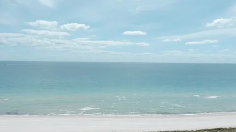 Pristine white sand beach in Miami Beach, Florida Stock Footage 173731984