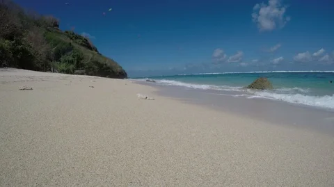 Pristine white sand beach on south of Bali, Indonesia Stock Footage 94186140