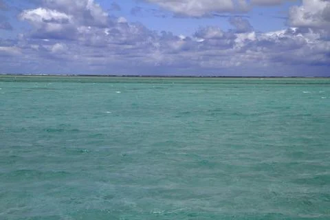 A Pristine White Sandy Beach Meets the Clear Turquoise Ocean, Mauritius Stock Photos