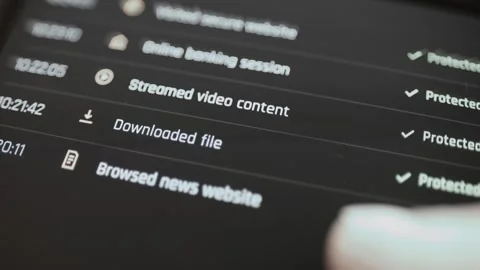 Privacy activity list marking website visits Stock Footage 342490234