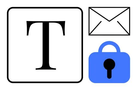 Privacy and Data Security in Digital Communication Stock Illustration