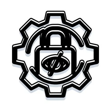 Privacy and security settings padlock icon Stock Illustration