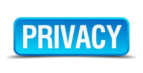 Privacy blue 3d realistic square isolated button Stock Illustration