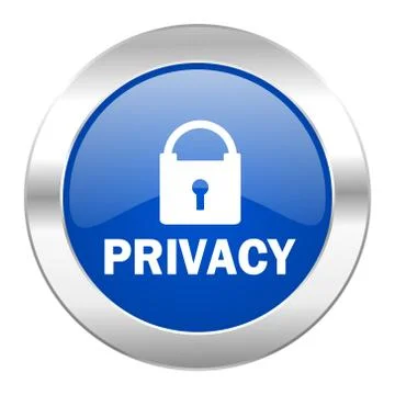 Privacy blue circle chrome web icon isolated. 스톡 일러스트