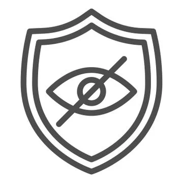 Privacy browser emblem line icon. Secure, protection, website symbol with Stock-Illustration