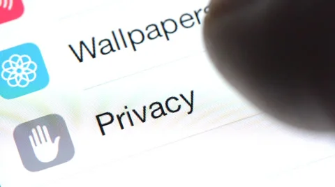 Privacy Button Touch Screen Tablet Stock Footage 33778412