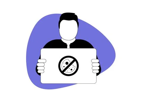 Privacy-centric ad visuals, no-cookie marketing graphics, data privacy Illustrazione stock