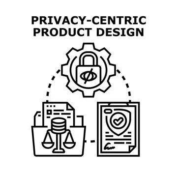 Privacy centric product design concept illustrating data security Stock Illustration
