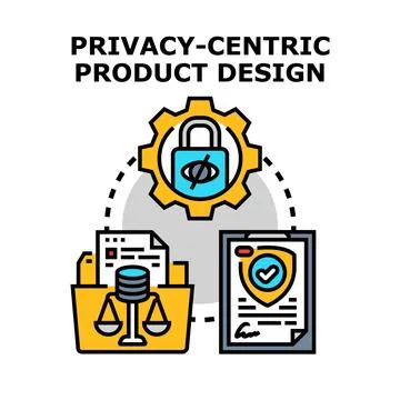 Privacy centric product design concept illustrating data security Stock Illustration