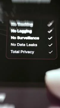 Privacy checklist guarantees no tracking and no logging Stock-Fotos