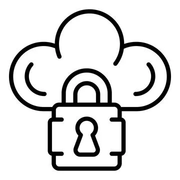 Privacy cloud icon outline vector. Secure lock Stock-Illustration