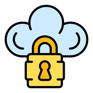 Privacy cloud icon vector flat Stock Illustration