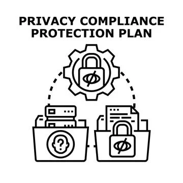 Privacy compliance protection plan securing sensitive personal data Stock Illustration