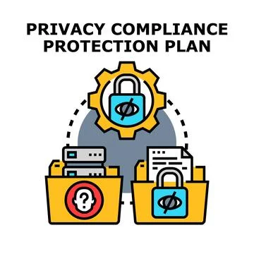 Privacy compliance protection plan securing sensitive personal data Stock Illustration