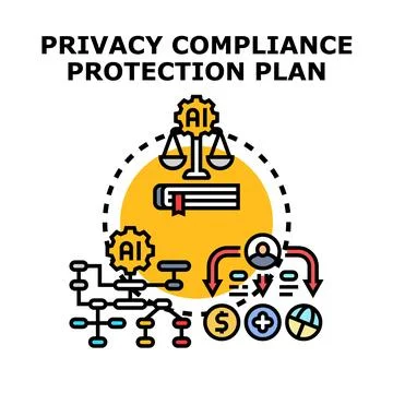Privacy compliance protection plan using artificial intelligence Stock Illustration