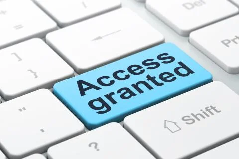 Privacy concept: Access Granted on computer keyboard background Stock Illustration