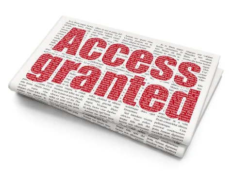 Privacy concept: Access Granted on Newspaper background Illustrazione stock