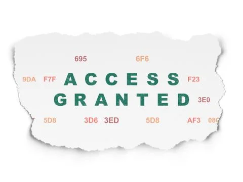 Privacy concept: Access Granted on Torn Paper background Stock Illustration