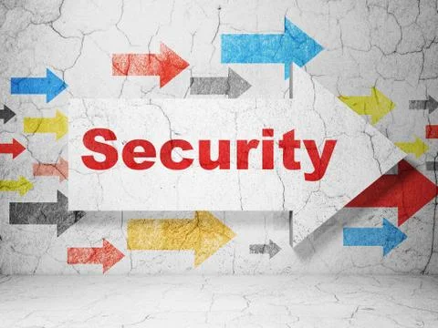 Privacy concept: arrow whis Security on grunge wall background 库存插图
