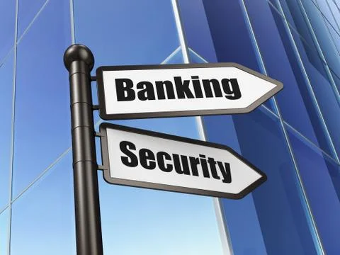 Privacy concept: Banking Security on Building background Illustrazione stock