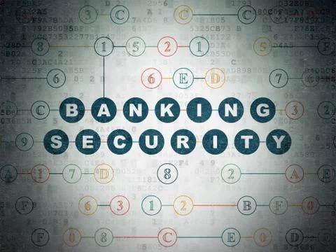 Privacy concept: Banking Security on Digital Data Paper background Illustrazione stock
